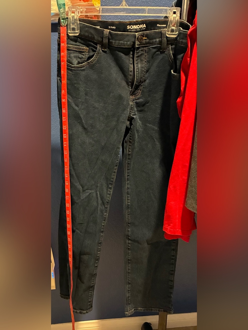 Sonoma Dark Indigo Jeans with Contrast Stitching 18 Husky